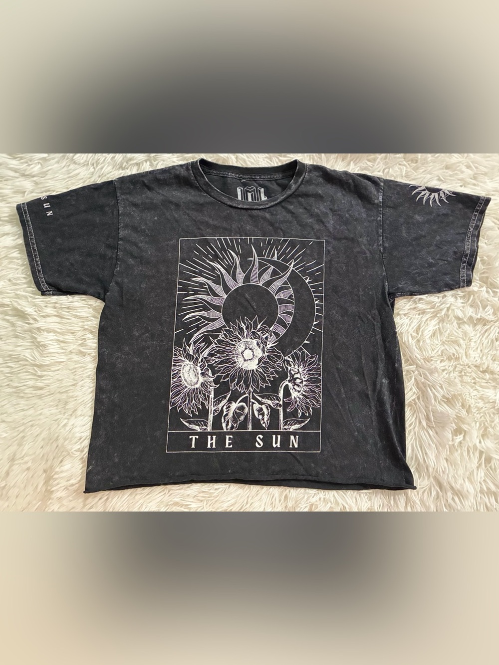 Celestial The Sun Moon Occult Witchy Goth Sunflower Whimsigoth Graphic Tee XS